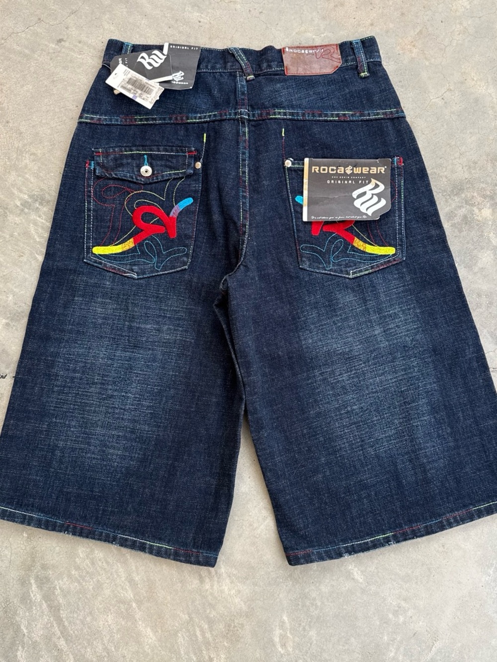 Y2K Rocawear Deadstock Embroidered Baggy Denim Jorts Shorts